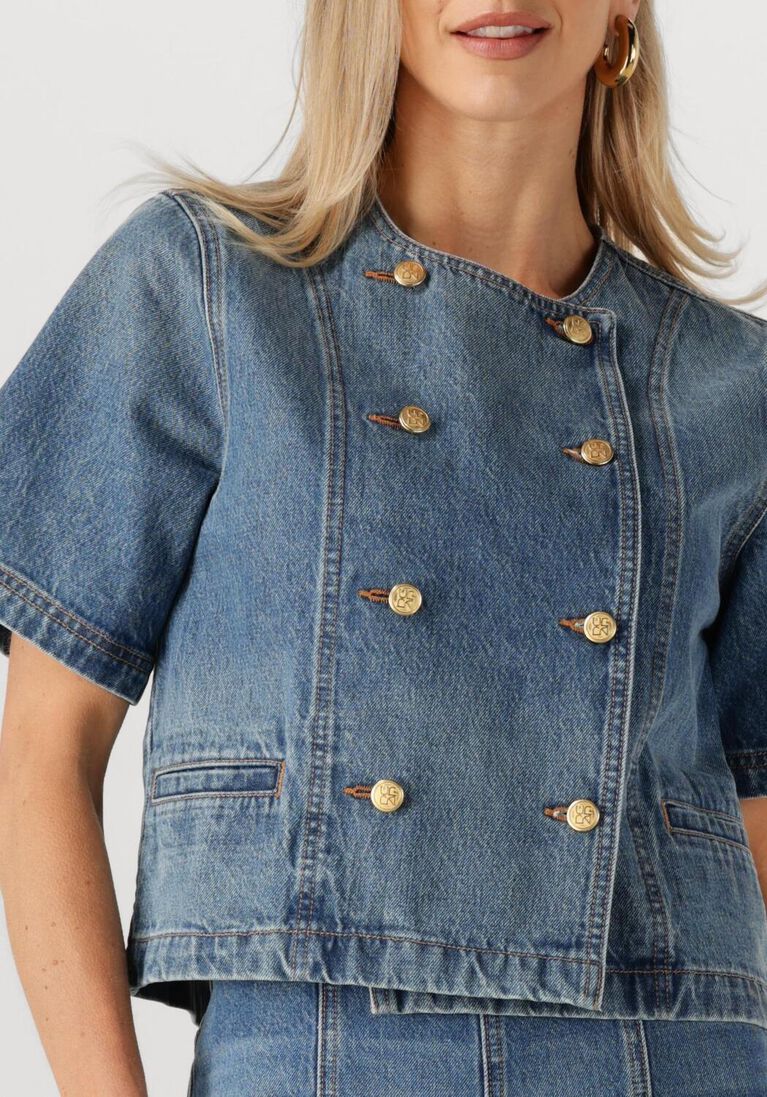zwarte ulla johnson blouses the serge short sleeve jacket