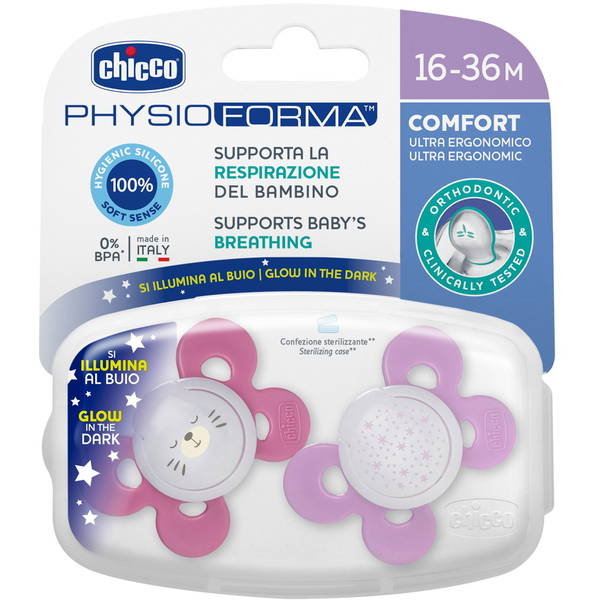 ChiccoChicco   PhysioForma Comfort Schnuller 2er Set rosa 16-36M