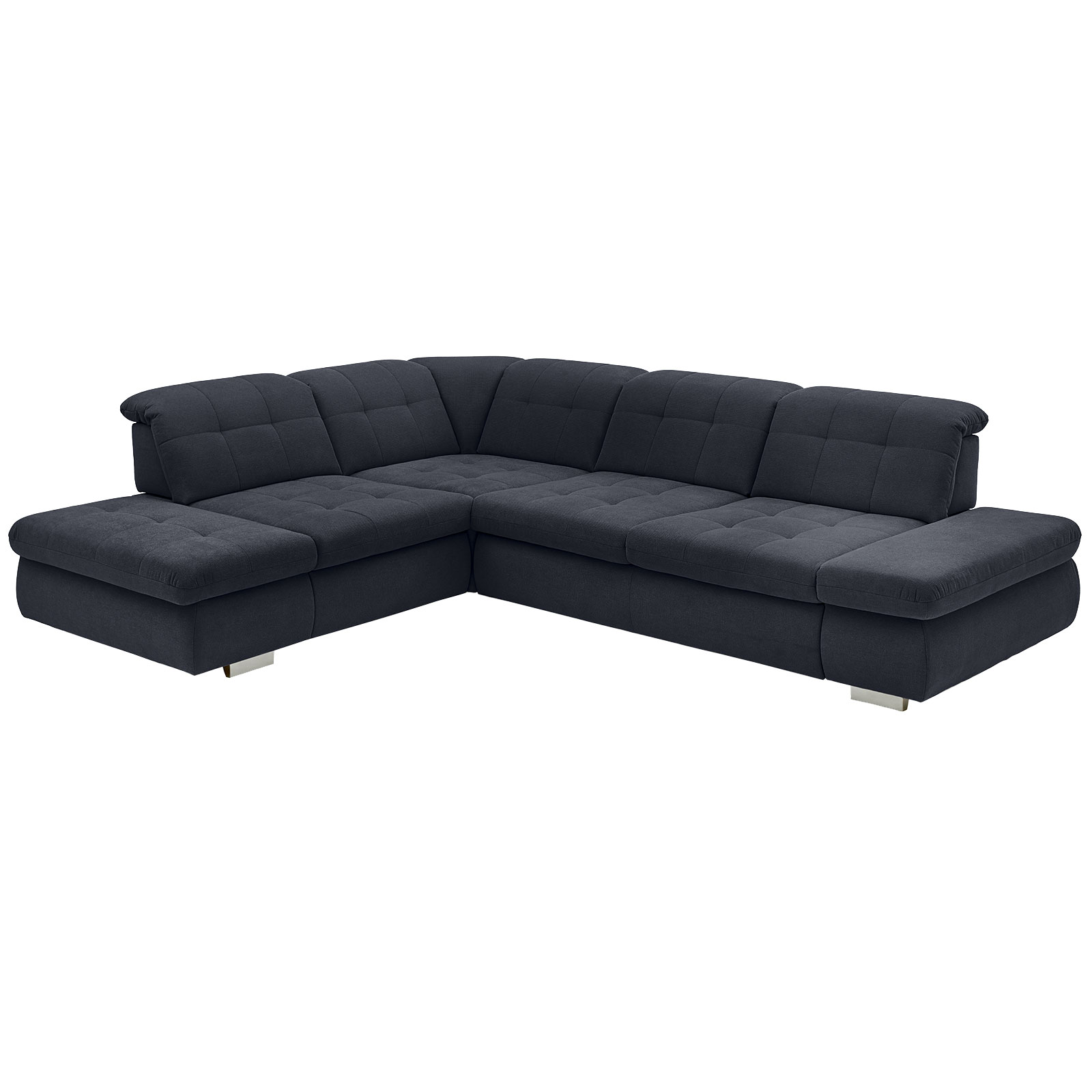 polsterpower Ecksofa - marine - Basismodell - Anstellhocker links