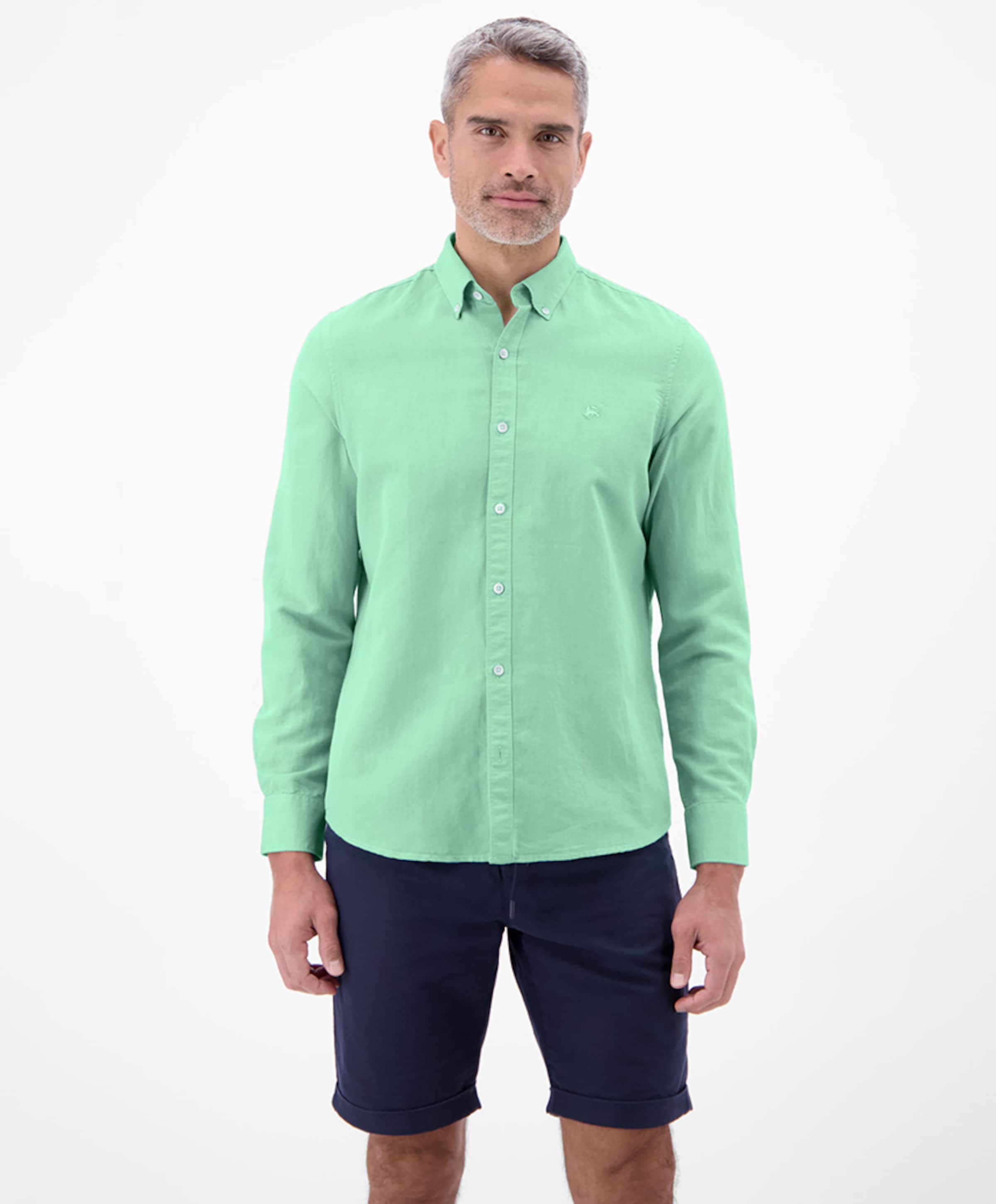 Lerros Heren overhemd lange mouw groen