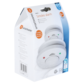 Smartwares Optische Rookmelder RM520 Inclusief 10 jaar lithium batterij 2-pack
