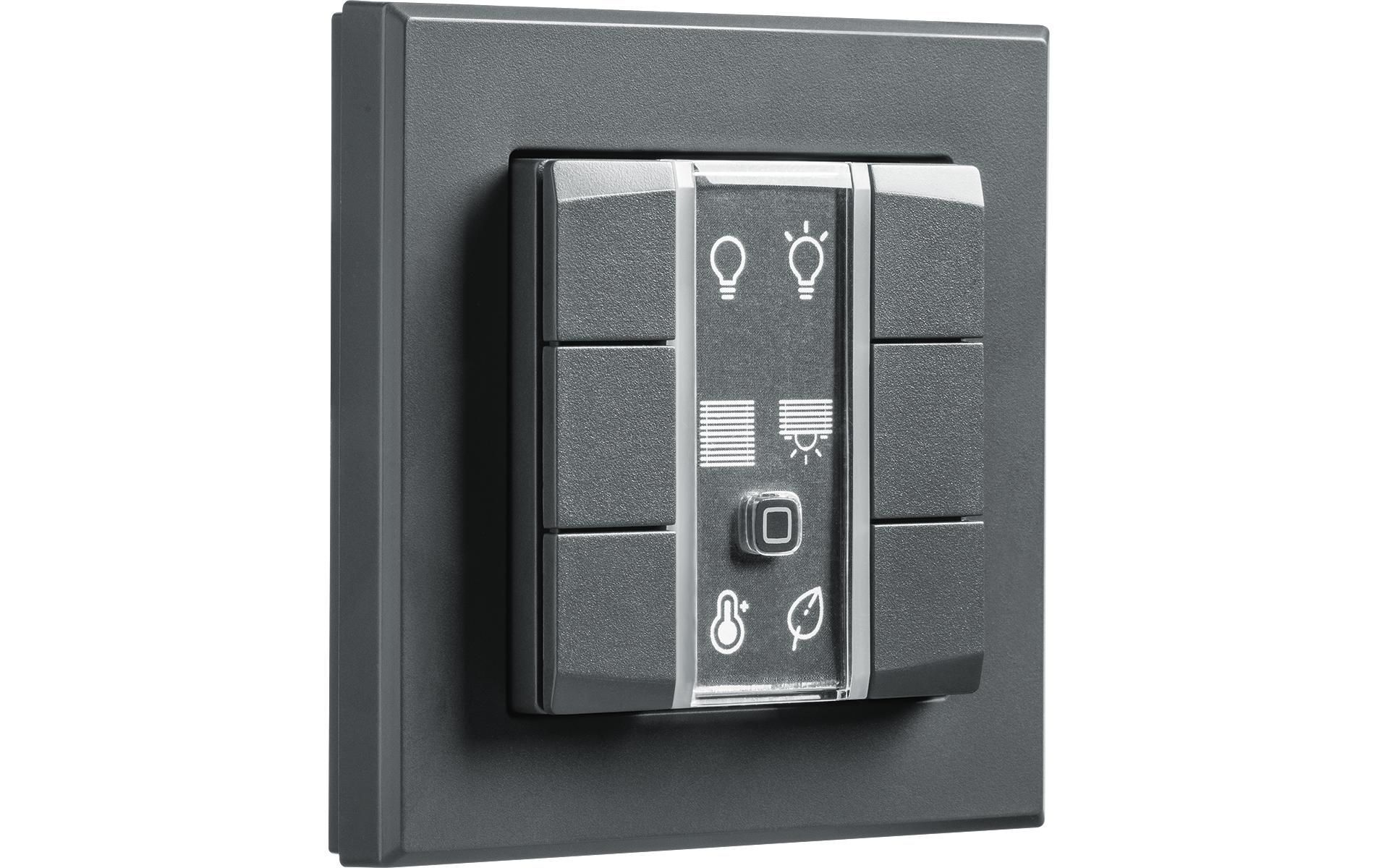 Smart Home Wired Wandtaster 6-fach, AnthrazitWandtaster mit 6 Tasten fürs Smart Home HmIPW-WRC6, HmIPW-WRC6-A