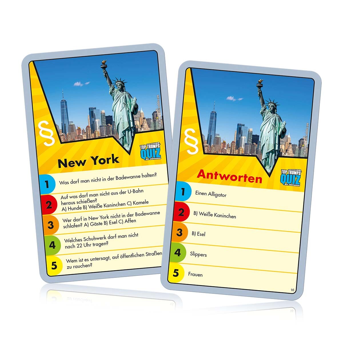 Top Trumps Quiz - Die verrücktesten Gesetze der Welt Quizspiel Wissensspiel