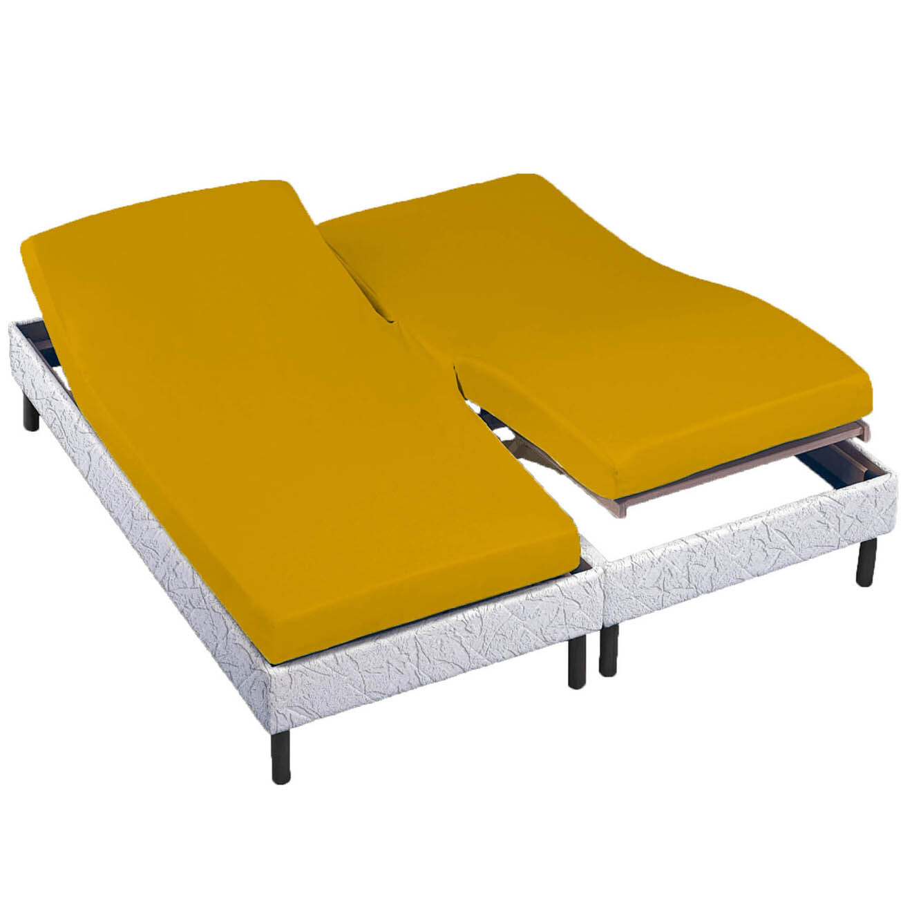 United by PDC Drap housse 100% Percale de Coton bonnet 30 cm safran