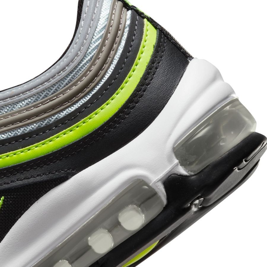 Nike Chaussures Air Max 97 - Gris/Jaune Fluo/Noir/Blanc Enfant