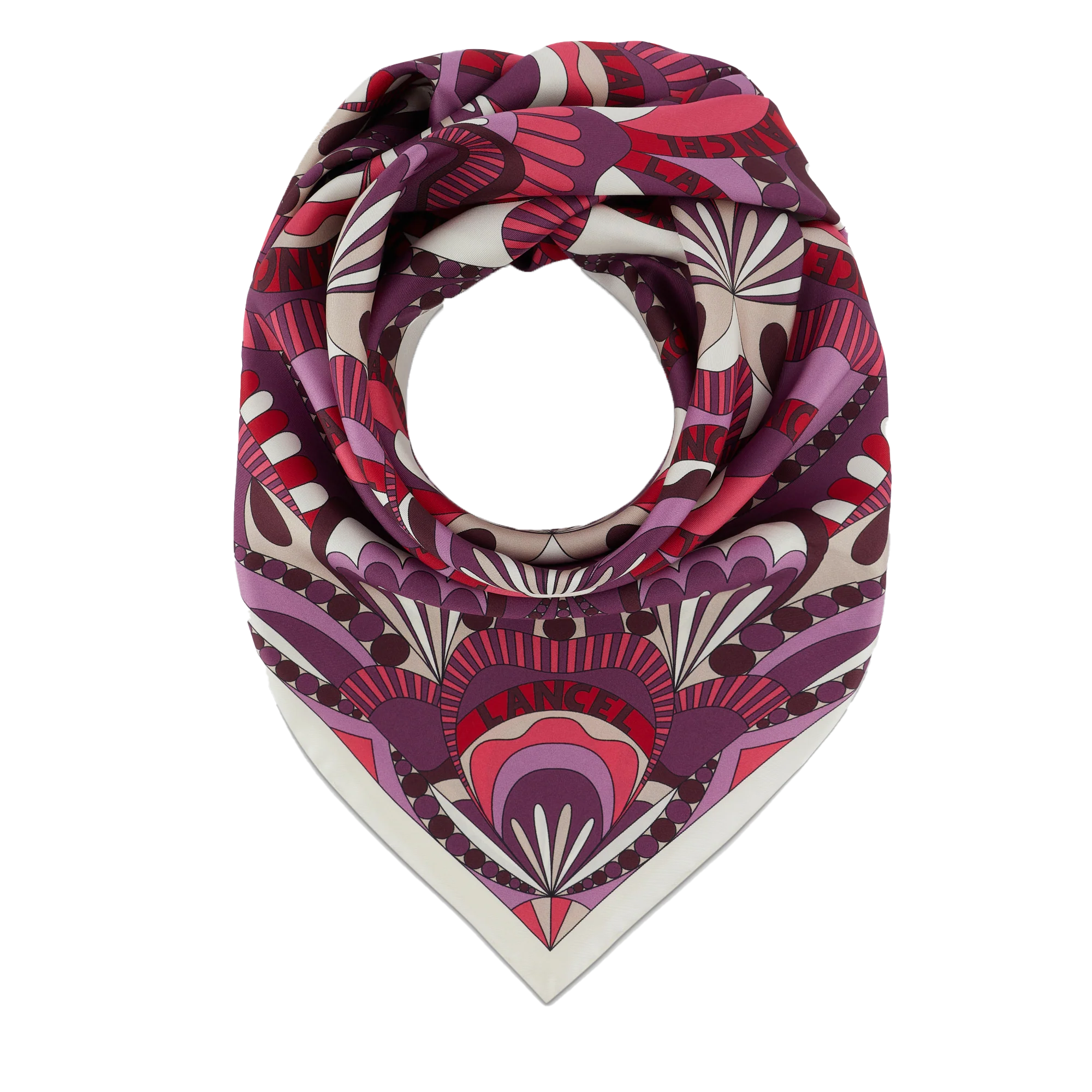 Carré Motif Floral-Multico rose