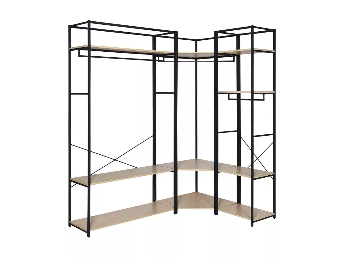 Portants vêtements bois et métal NOIR - Lot de 3 - JUNE
