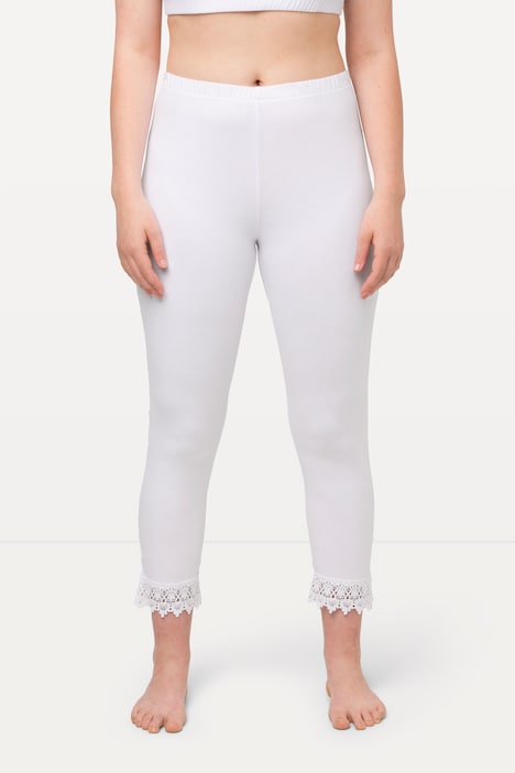 7/8-Leggings, Saumspitze, Biobaumwolle