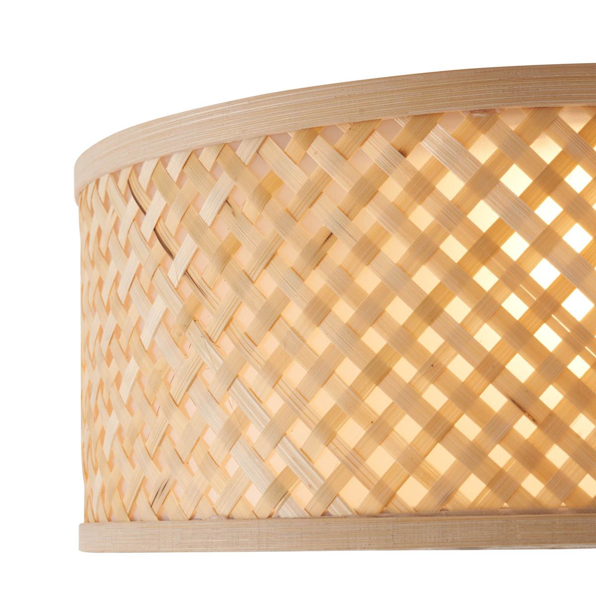 Oosterse plafondlamp bamboe naturel 30cm - Tremmo