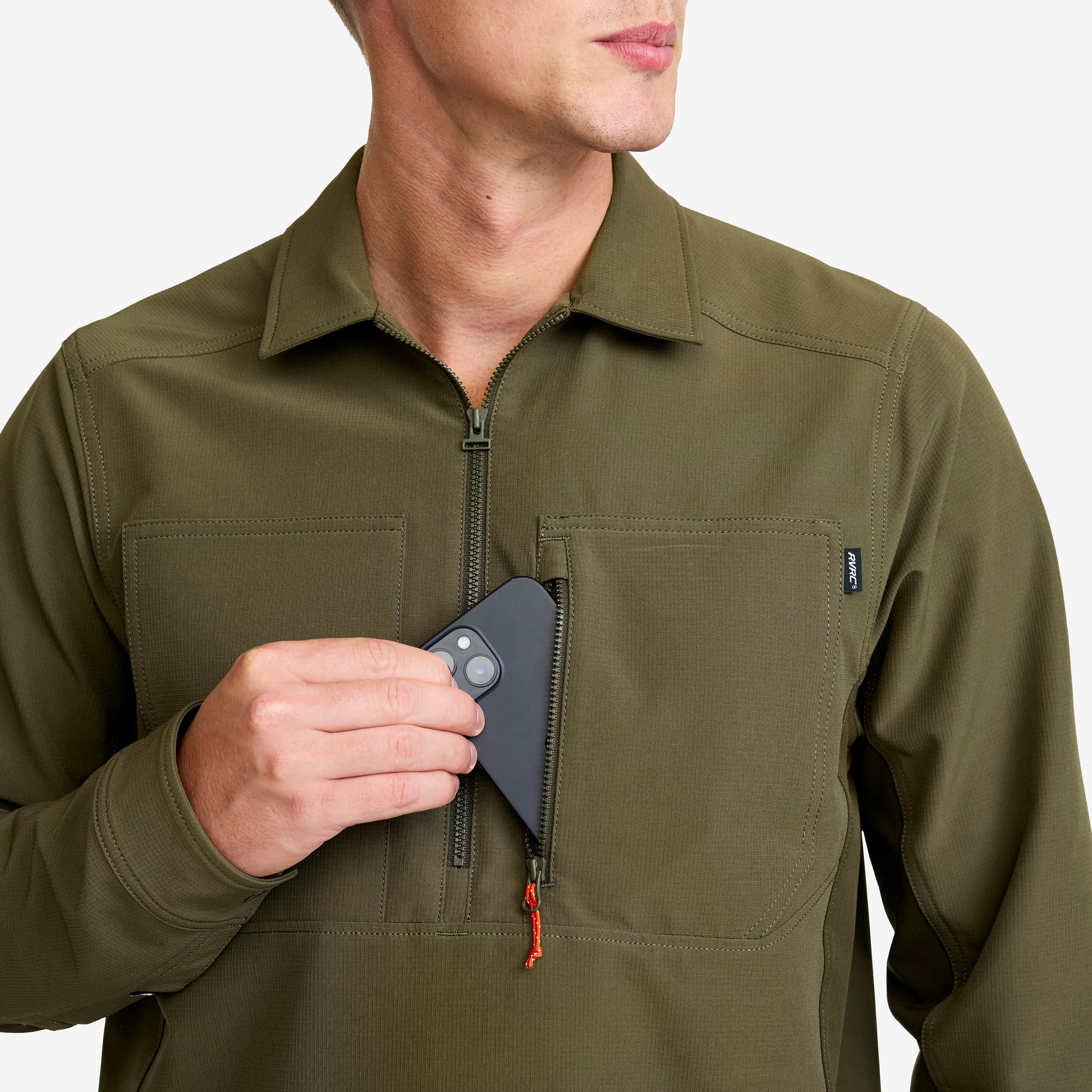 Ridge Half-zip Stretch Shirt Herre Grape Leaf/Forest Night