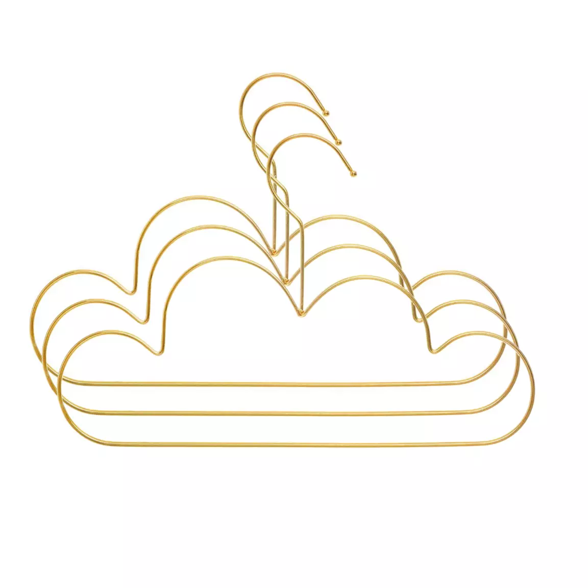 Lot de 3 cintres enfant métal Cloud Or