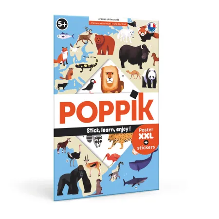 Poppik Sticker Lernposter Tiere der Welt