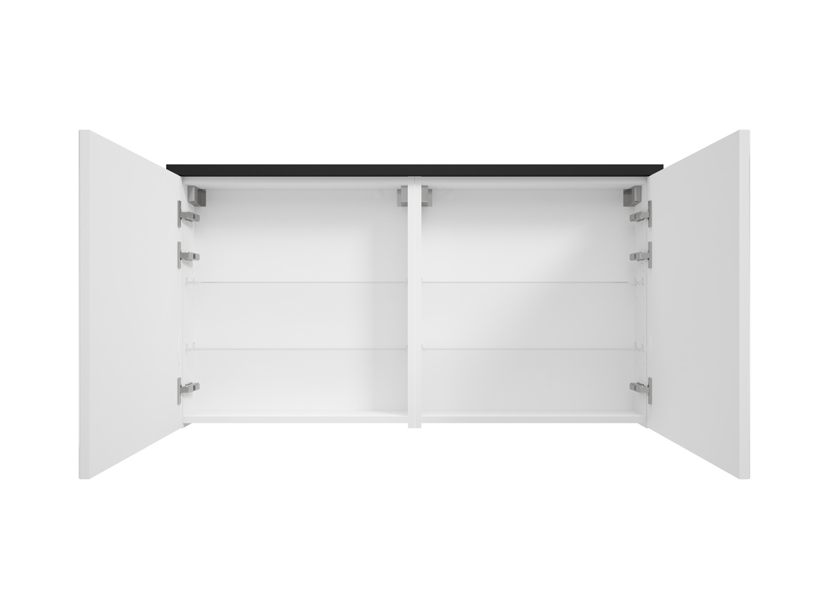 Fontana Basic spiegelkast 117cm met 2 deuren zwart mat