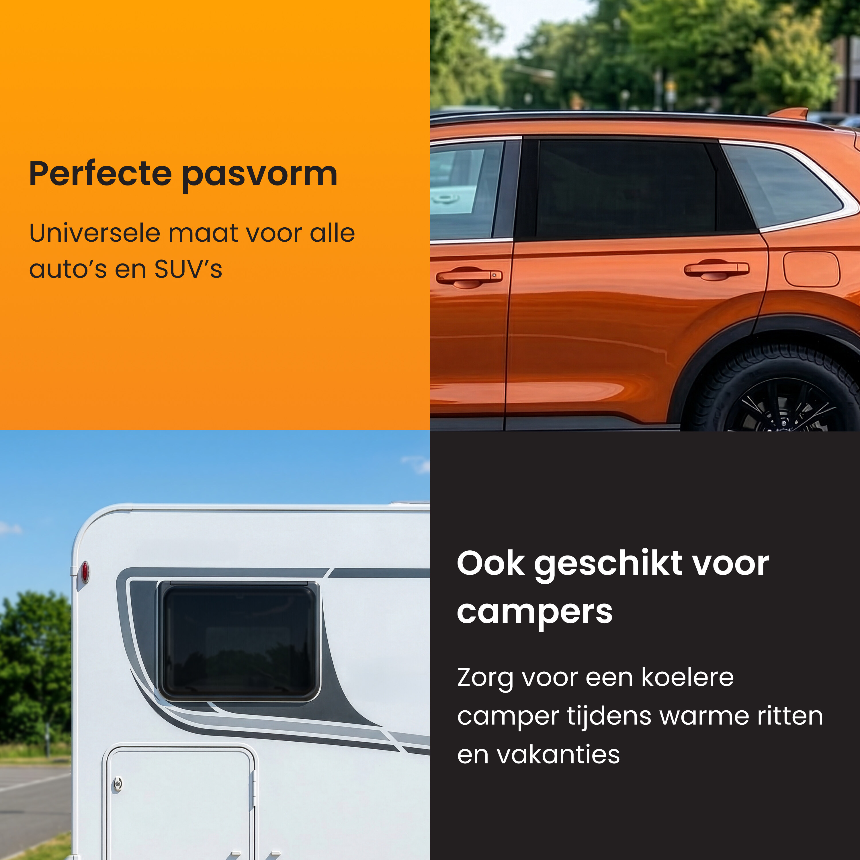 R2B Auto Zonnescherm voor de Zijruit - Set van 2