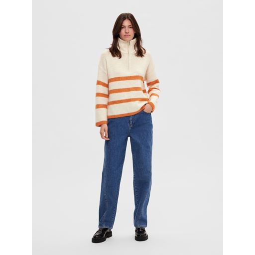 Selected Femme Maline Striktrøje, Birch/Marmalade, L