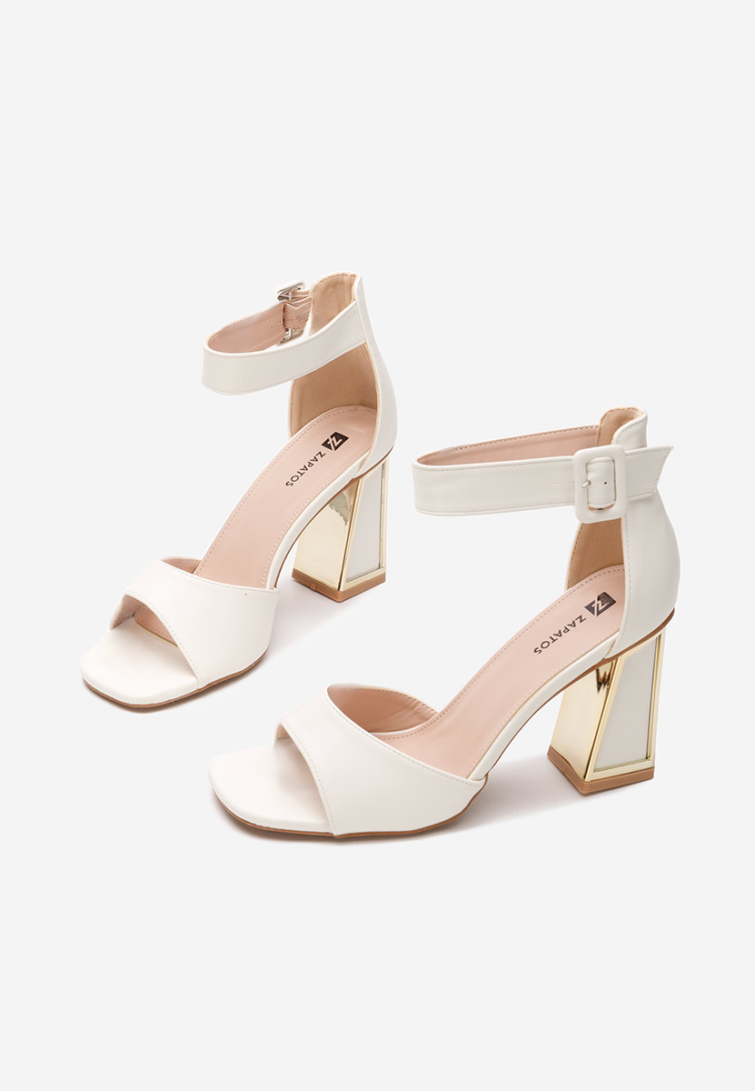 Sandales à talon épais beige Trisa