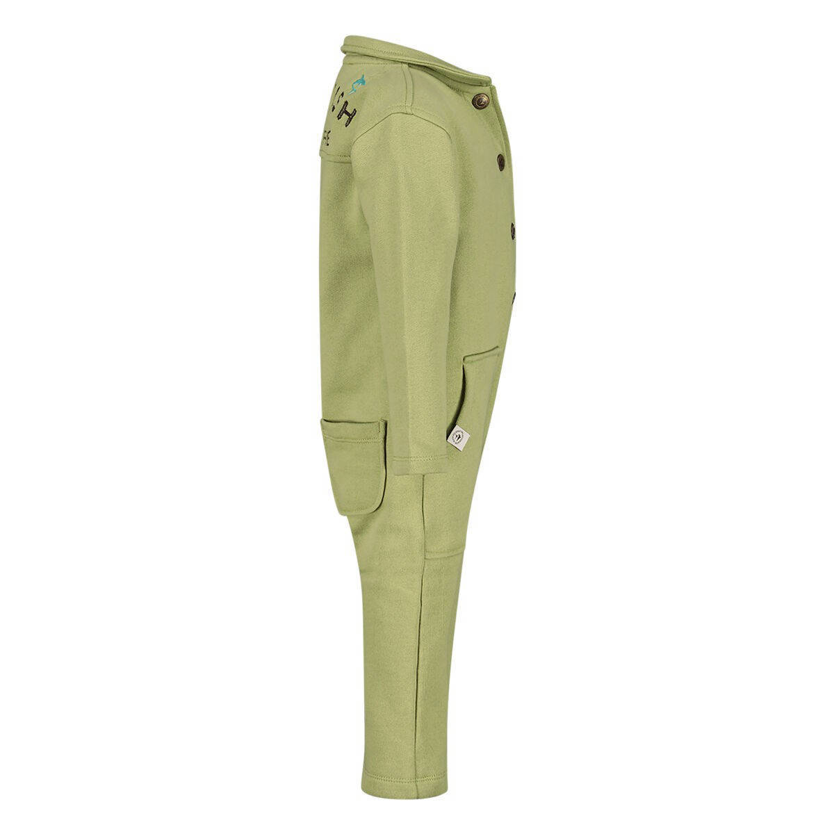 Wildfish jumpsuit van katoen olijfgroen