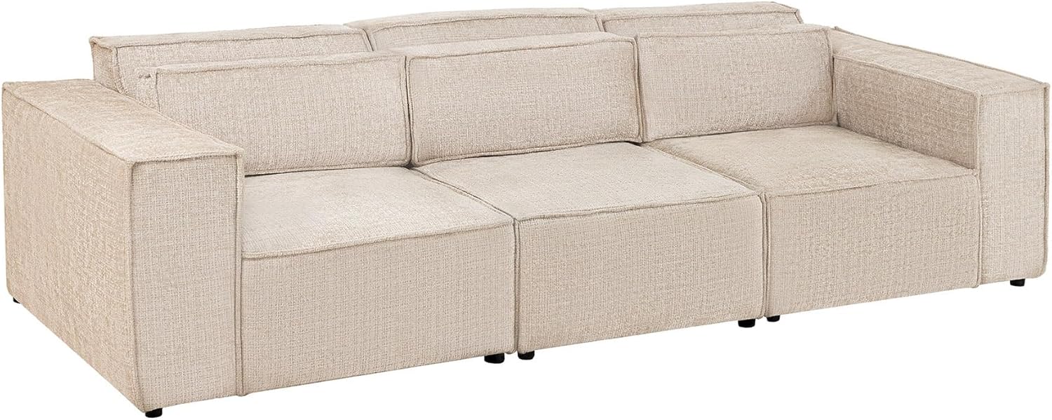 Riess Ambiente Design 3-Sitzer Sofa Bossa NOVA - 260cm - Greige Chenille XXL-Couch Sofa Wohnzimmercouch