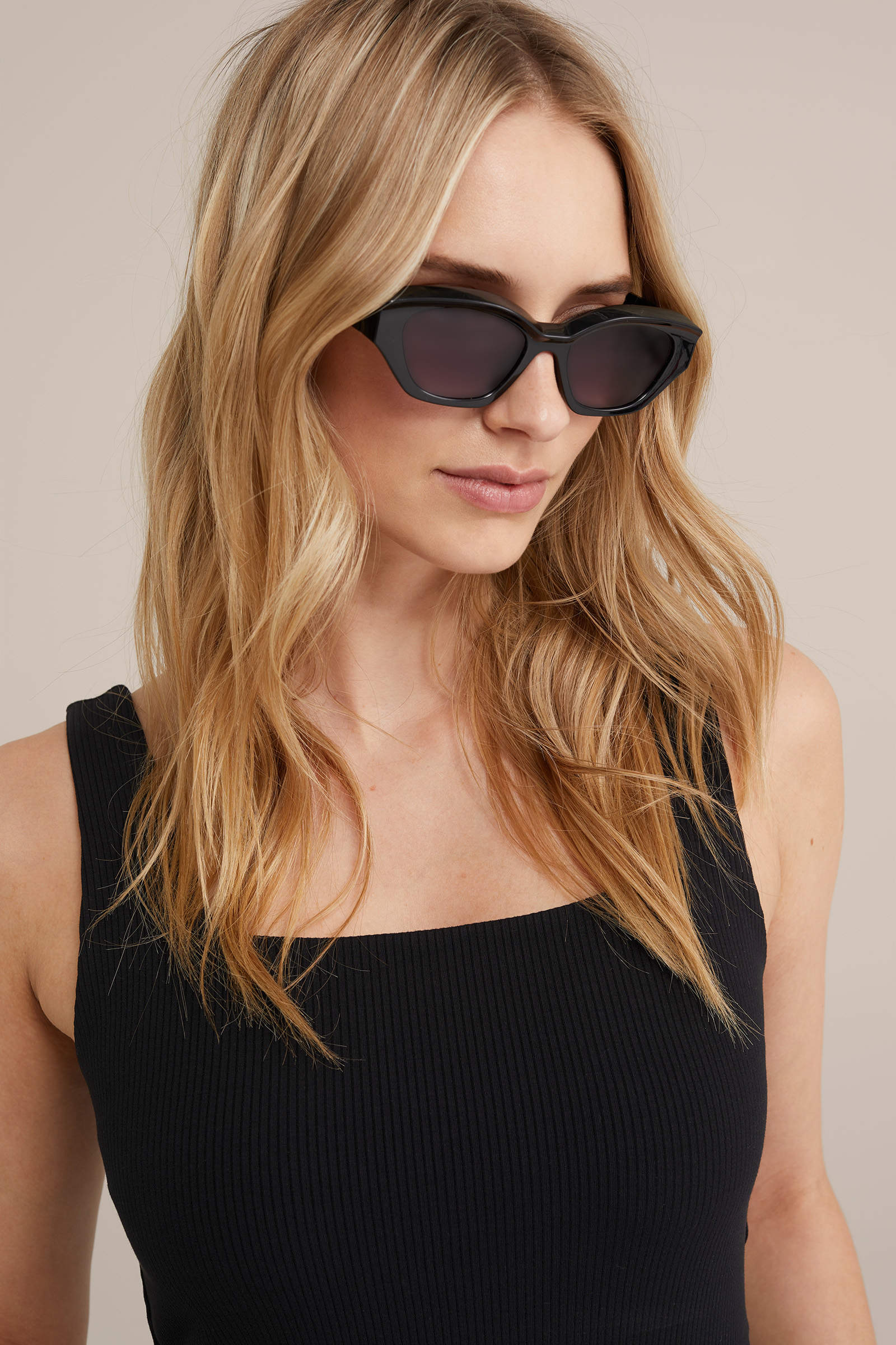 singlet van ribstof WE Fashion Zwart