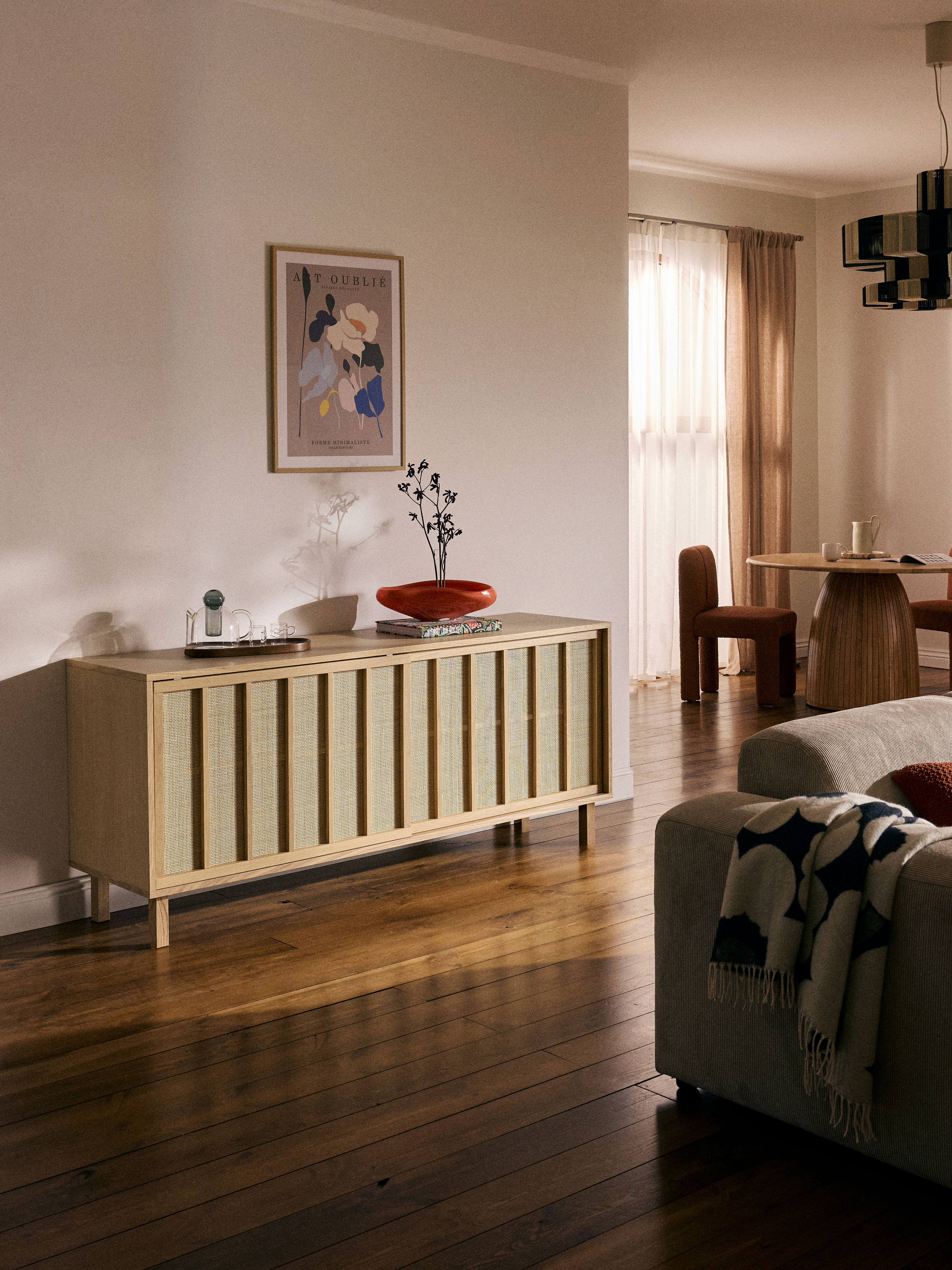 Dressoir Echo met rotan voorzijde