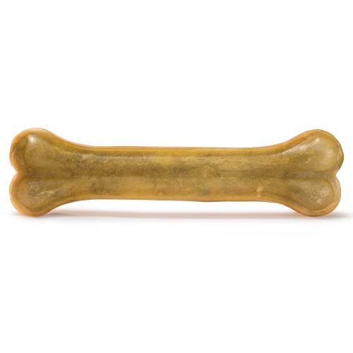 Osso de couro cru prensado para cães, sabor neutro.