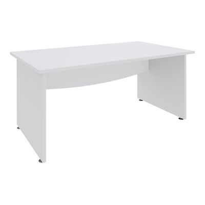 Bureau droit DUAL - L140 - Pieds blanc - plateau blanc