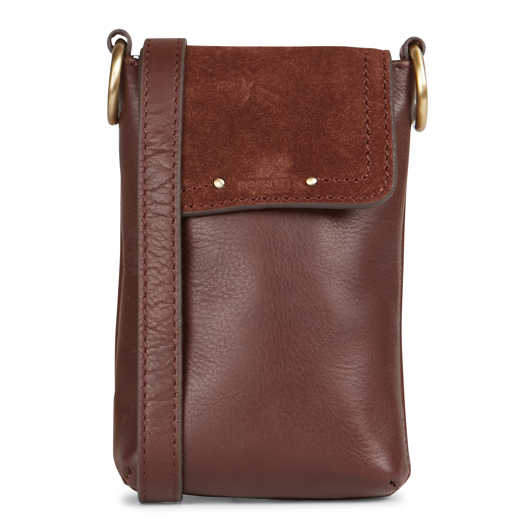 EVALIO - Porte portable en cuir | Marron