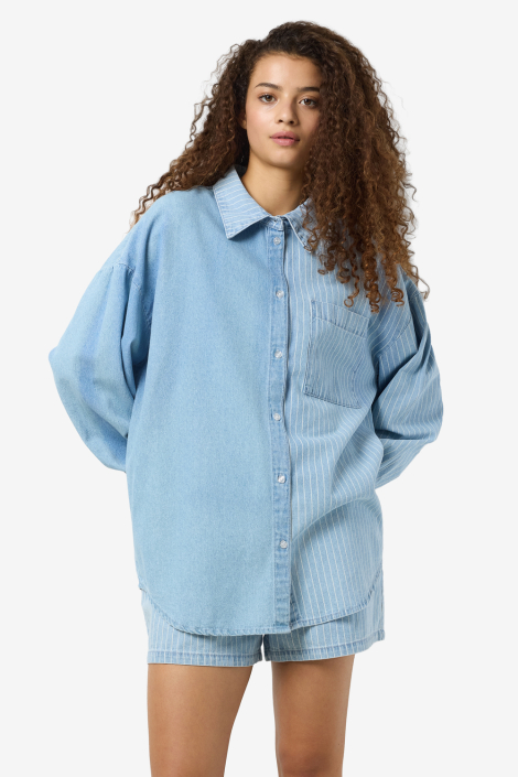 Noisy may blauwe dames blouse