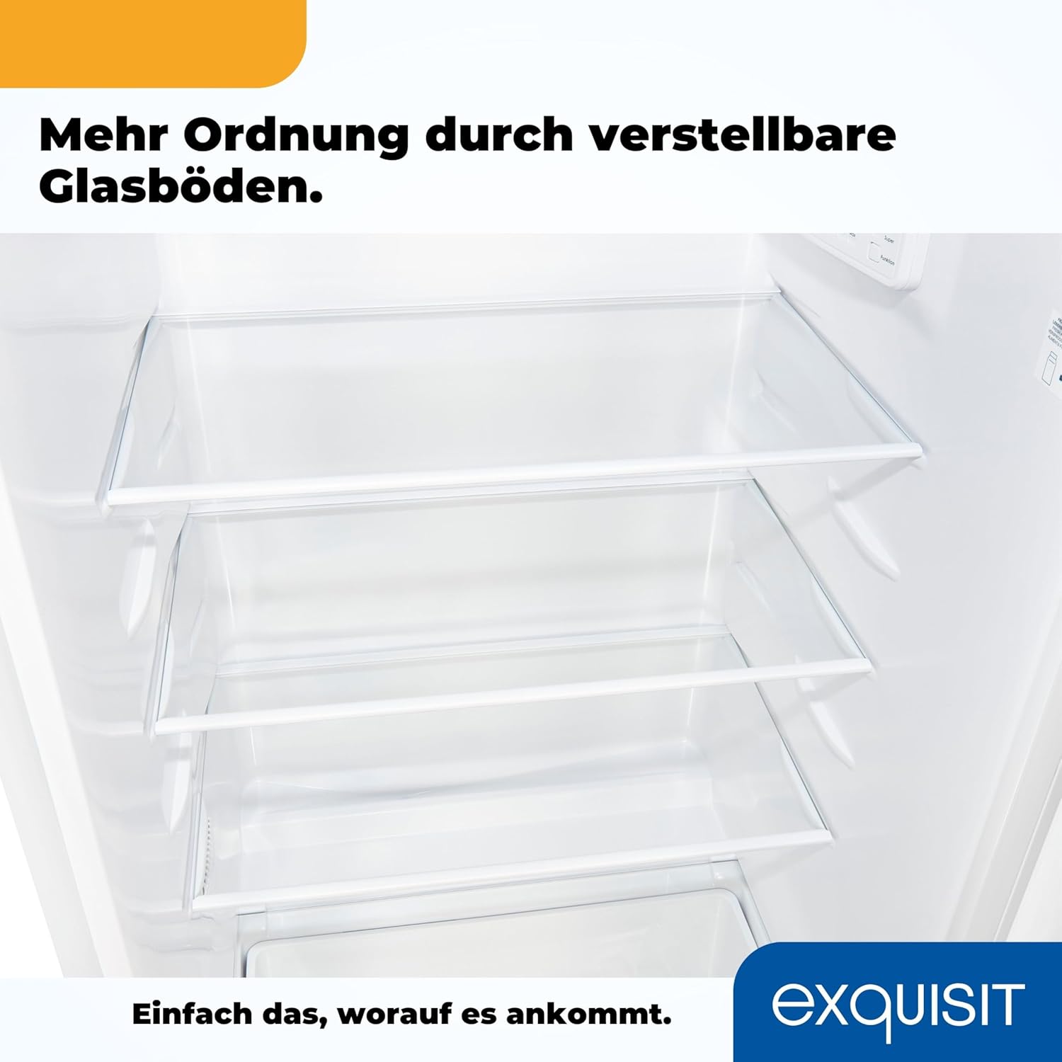 Exquisit Kühlschrank KS185-4-HE-040E weiss | 190 l Nutzinhalt | Alarm | Türanschlag wechselbar | 55 cm Breite