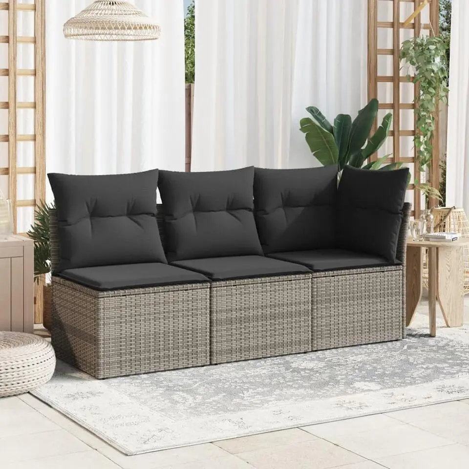 vidaXL - Tuinbank - Grijs - Poly rattan