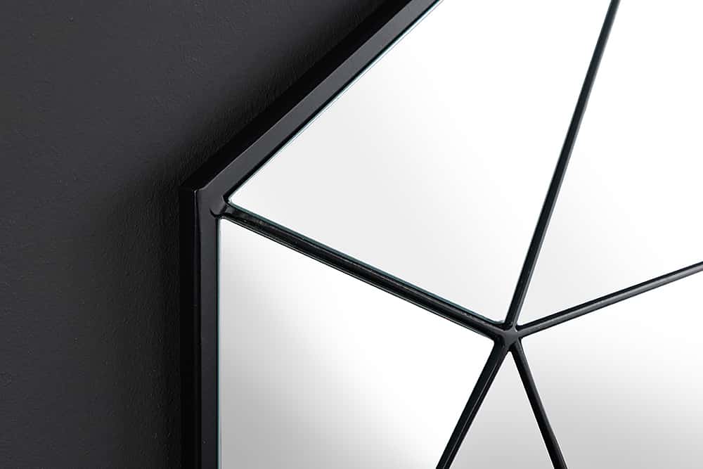 Design Spiegel DIAMOND 65cm schwarz Metall handmade