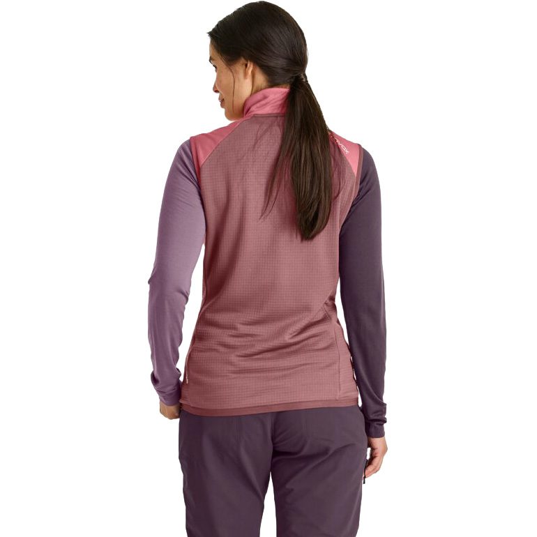 ORTOVOX Fleece Grid Weste Damen mountain rose
