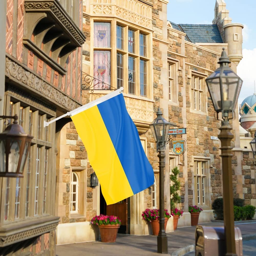 (90x150cm) Ukrainische Flagge Accessoire Ukraine Flag Deko Banner mit Zwei Messing Ösen zur Befestigung