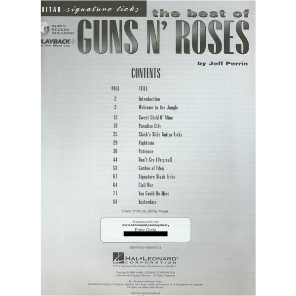 Hal Leonard The Best Of Guns n' Roses