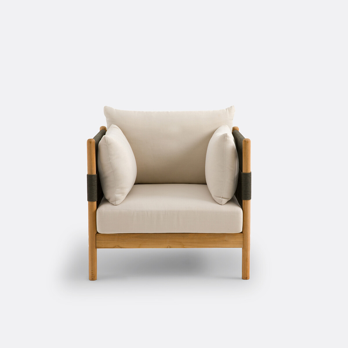 LA REDOUTE INTERIORS<br>Poltrona de jardim em madeira de teca e corda, Odette
