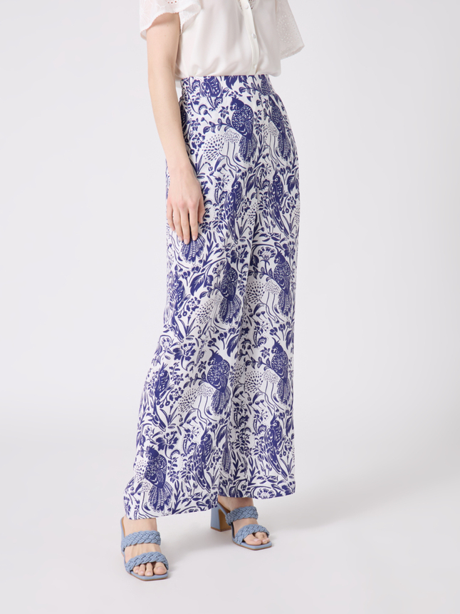 Pantalon large imprimé