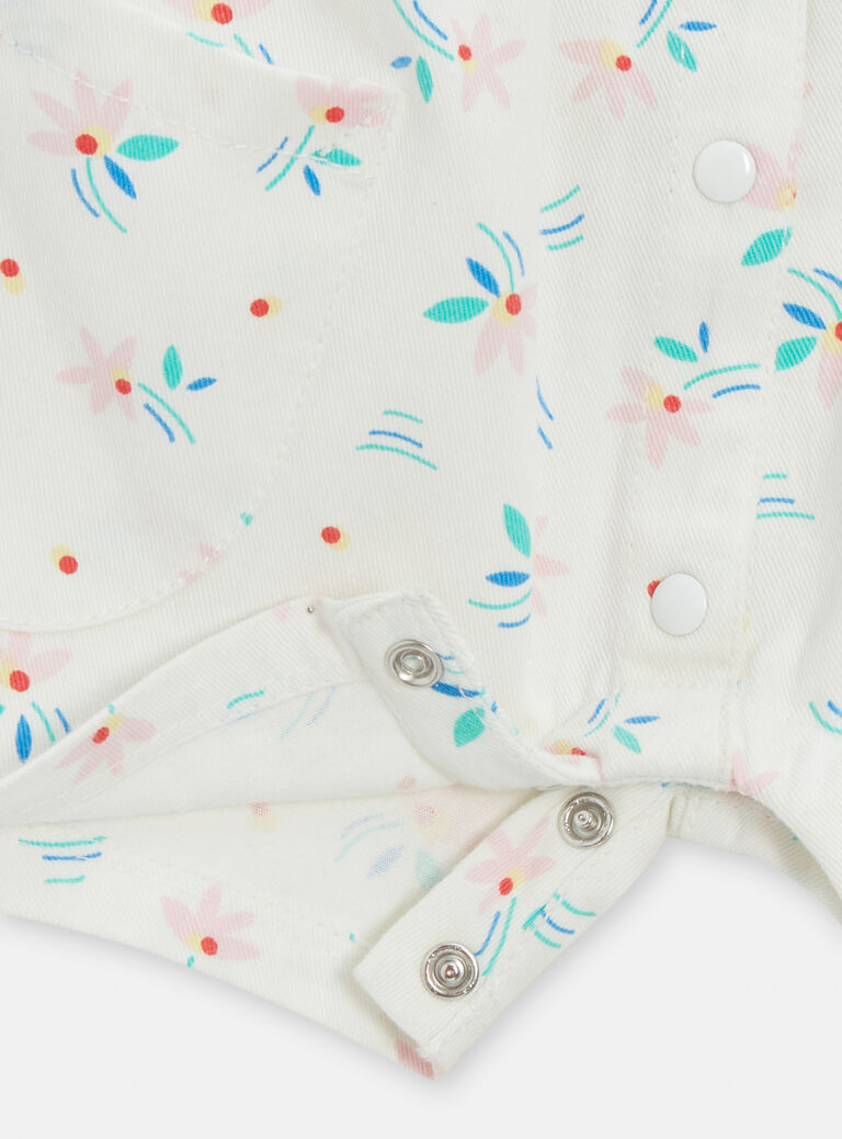 Salopette courte à imprimé fleuri pour bébé fille