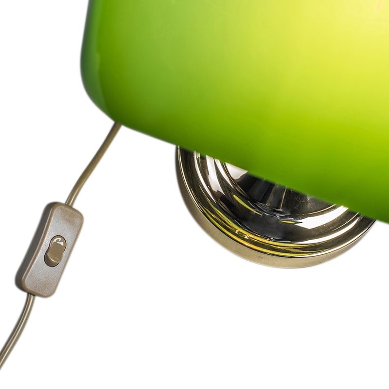 Klassieke tafellamp/notarislamp messing met groen glas - Banker