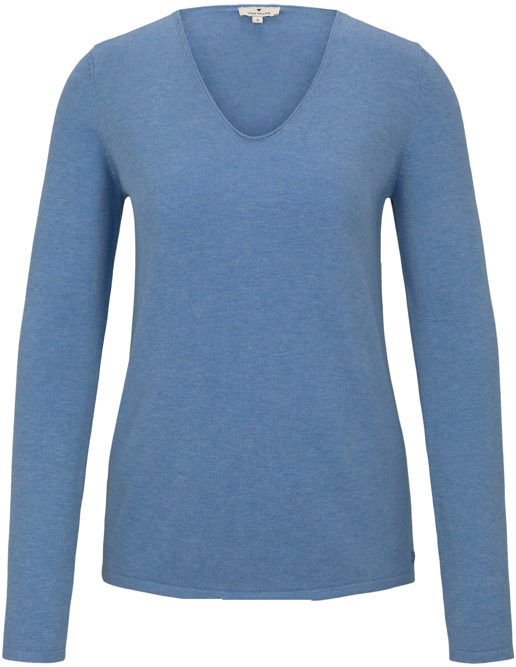 TOM TAILOR V-Ausschnitt-Pullover aus Feinstrick
