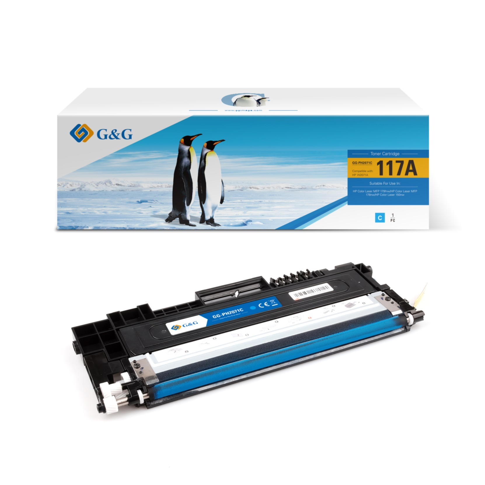 Ersetzt HP 117A Laser Toner Drucker Printer Tonerpatrone (700 Seiten) - Blau