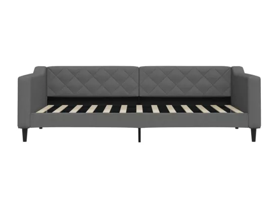 Lit de jour avec lit gigogne gris foncé 90x200 cm tissu