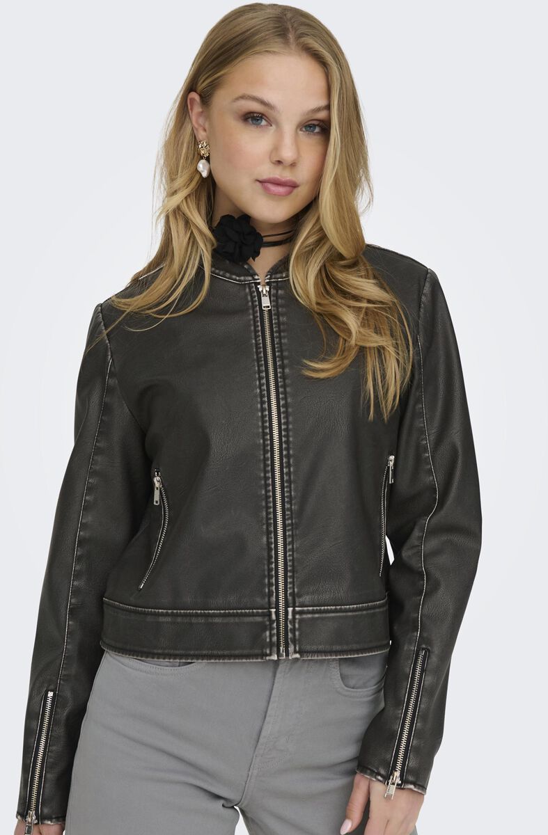 Onlmindy Faux Leather Washed Jacket | Only Veste en imitation cuir