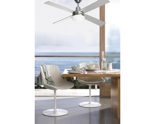 Lucci Air Quest II plafondventilator, chroom/geborsteld, Ø 122 cm, met afstandsbediening, zomer- en winterfunctie