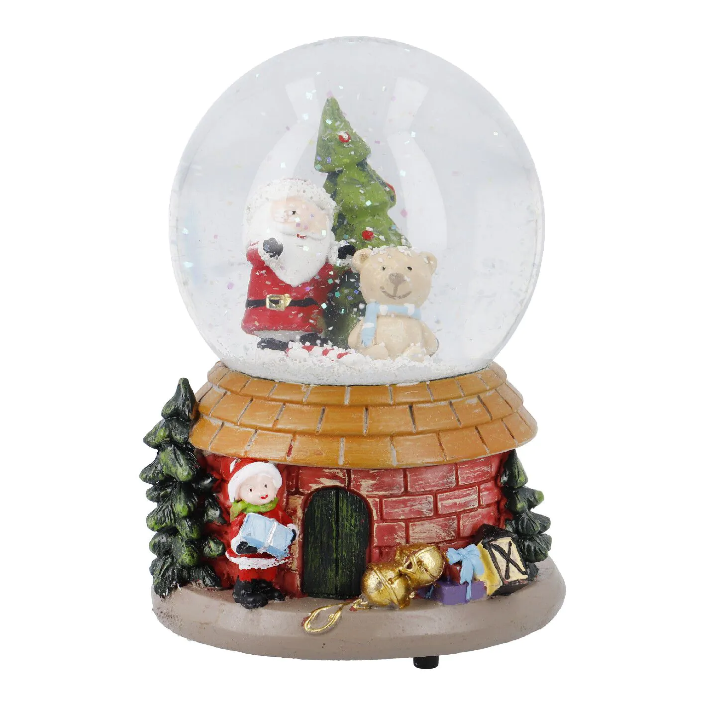 Schneekugel Haus, Zuckerstange, 10 x 16 cm