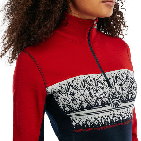 Pull DALE OF NORWAY MORITZ F BASIC SWEATER RASPBERRY NAVY OFFWHITE