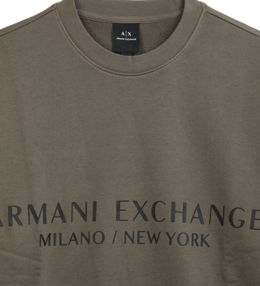 Moletom Armani Exchange Open Fleece Verde Marrom