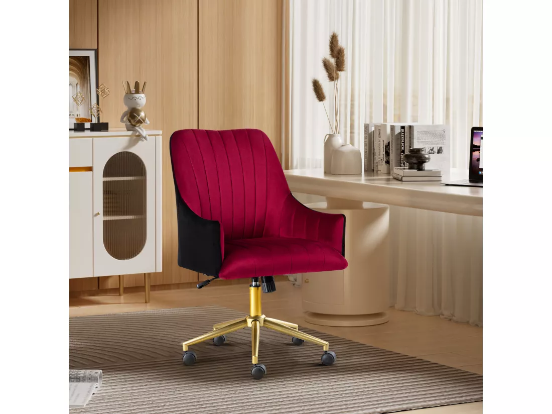 Fauteuil De Bureau Réglable En Hauteur, Chaise Pivotante En Velours
