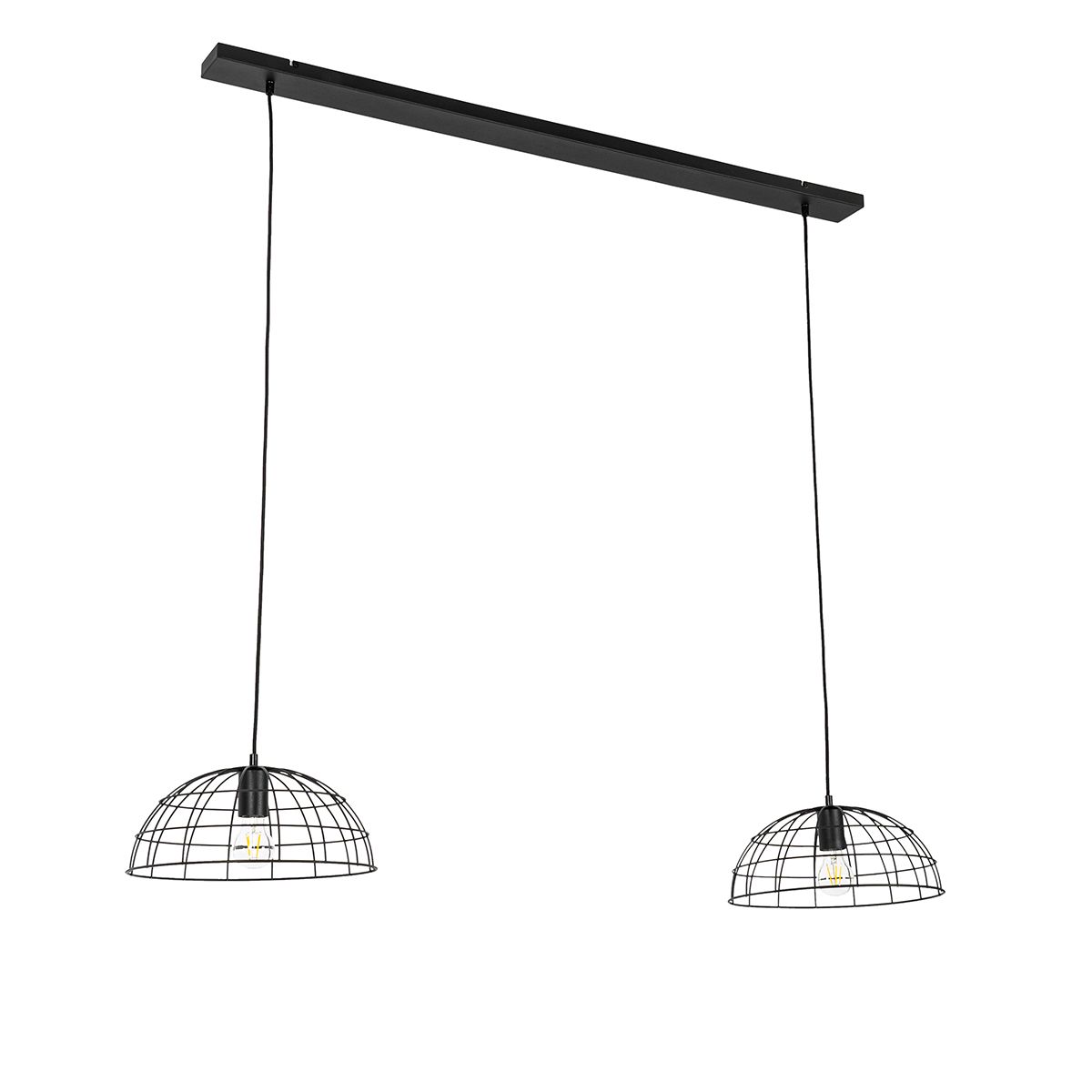 Industriële hanglamp zwart 2-lichts - Hanze