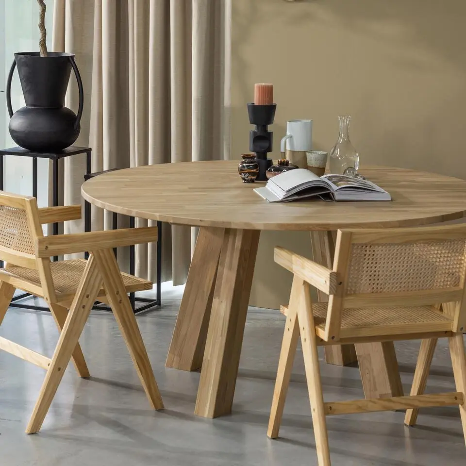 WOOOD Rhonda Eettafel XL - Rond - Eiken - Naturel - Ø150 cm