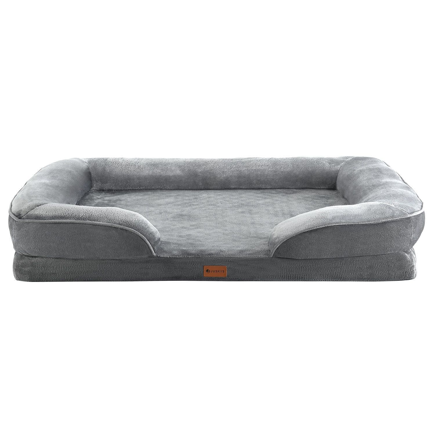 Juskys Hundebett Sheena XL - 105 x 82 cm - orthopädisch & flauschig - Bezug abnehmbar & waschbar
